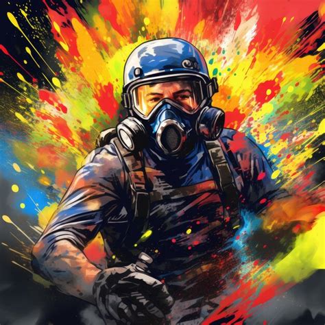 Premium AI Image | Colorful burst of paint in a paintball explosion