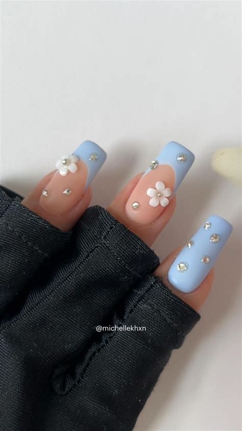 Pin By Madi Modica On Cute Nails Gel Nails Sky Blue Nails Baby Blue