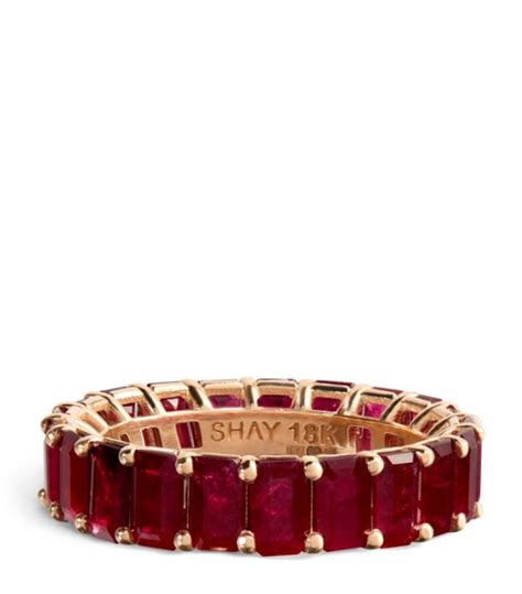 Shay Rose Gold And Ruby Eternity Ring Harrods Uk