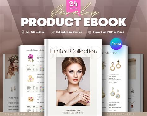 Jewelry Line Sheet Template Product Catalogue Jewellery Wholesale