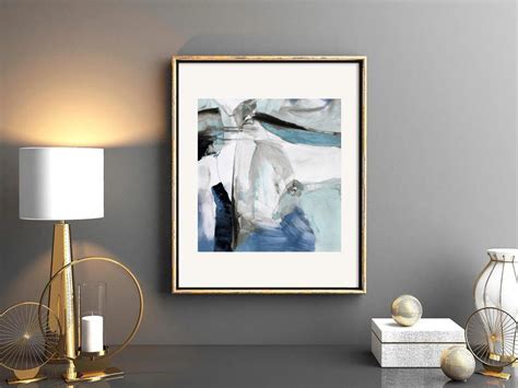 Blue Abstract Art Blue and Black Square Wall Art Abstract Wall Art Art ...