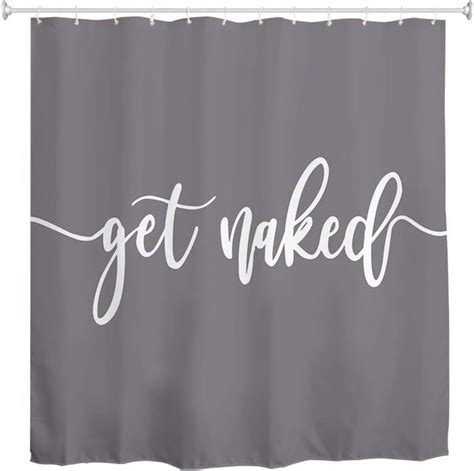 Get Naked Rideau De Douche Imperméable En Tissu Anti Moisissure Gris