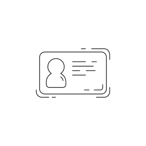 Premium Vector Id Card Outline Icon Identificationlinear Card Simple