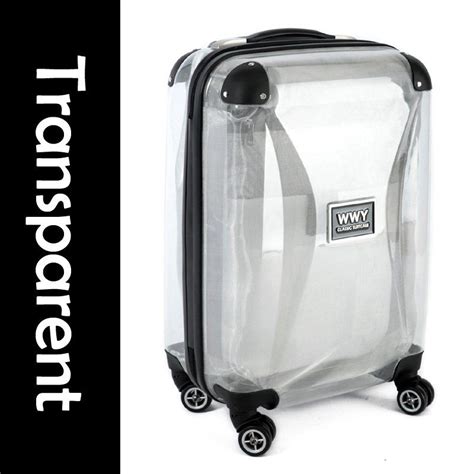 Guaranteed100%+20" Travel Transparent Plastic Suitcase Trolley Case ...