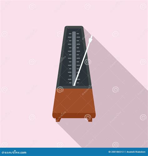 Device Metronome Icon Flat Style Stock Vector Illustration Of Motion