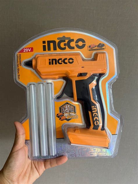 INGCO P20S Tools 20V Lithium Ion Hot Glue Gun With 2 Glue Sticks CGGLI2001 Body Only