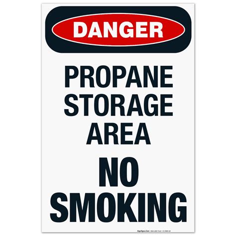 Propane Storage Area No Smoking Sign Osha Danger Sign 24x36