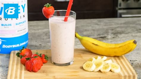 Strawberry Banana Protein Smoothie Recipe Youtube