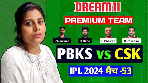 Pbks Vs Csk Dream Dream Team Today Csk Vs Pbks Ipl Dream Pbks