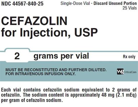 Cefazolin Injection: Package Insert - Drugs.com