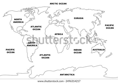 continents  oceans   world