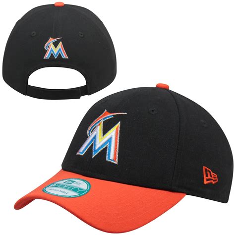 Men's Miami Marlins New Era Black The League 2-Tone Adjustable Hat