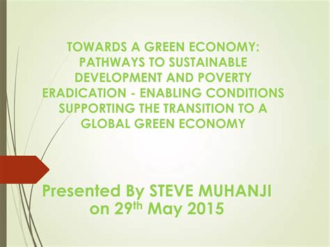 Towards A Green Economy Ppt Ppt Free Download