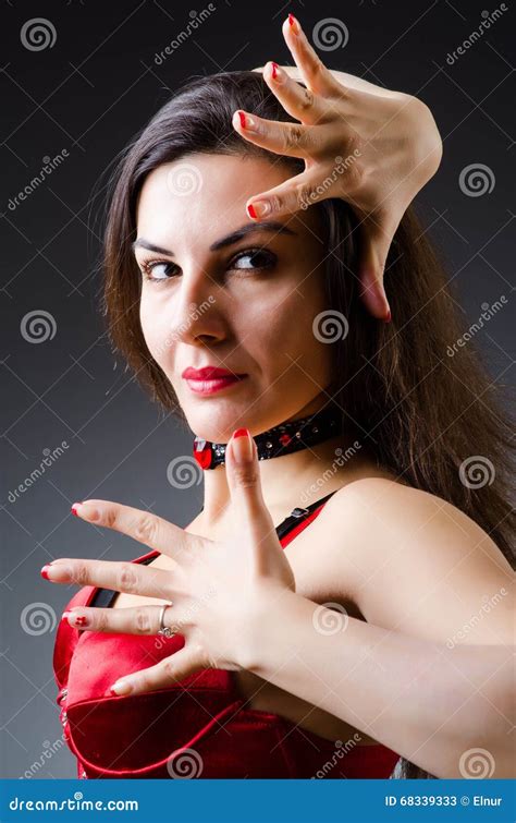 The Woman Dancing Dances In Red Dress Stock Image Image Of Folklore