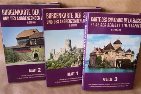 CARTES DES CHÂTEAUX DE LA SUISSE ET DE SES RéGIONS LIMITROPHES 1978 EUR