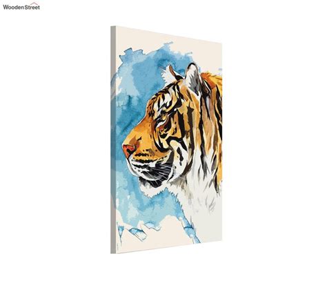 Buy Abstract Tiger Watercolor Teakwood Canvas Art at 46% OFF Online | Wooden Street