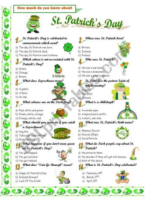 St Patricks Day Trivia Questions And Answers Printable Printable