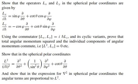 Solved Show That The Operators Lx And Ly In The Spherical Chegg