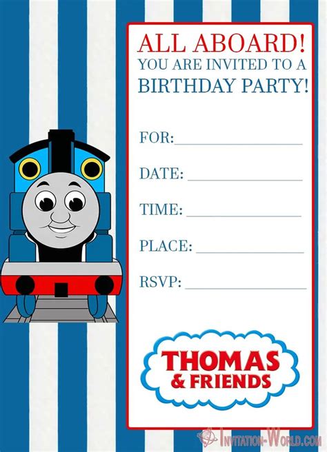 10 Thomas The Train Invitation Templates Invitation World Train