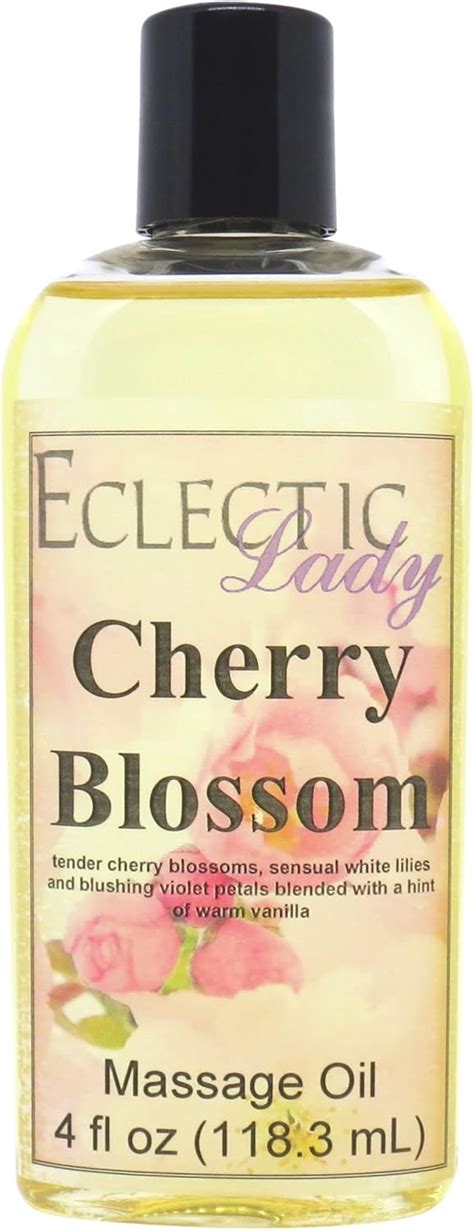 Cherry Blossom Massage Oil 4 Oz With Sweet Almond Oil And Jojoba Oil Preservative