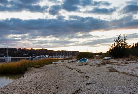 Sunset At Cedar Beach Marina Mount Sinai Long Island Ny Stock Photo