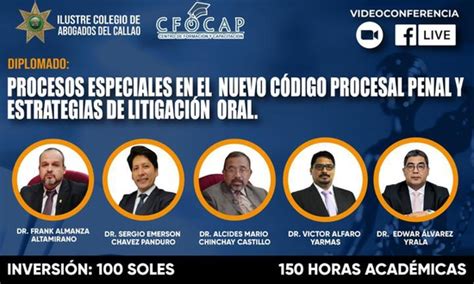 Diplomado Procesos Especiales En El Nuevo CÓdigo Procesal Penal Y Estrategias De LitigaciÓn