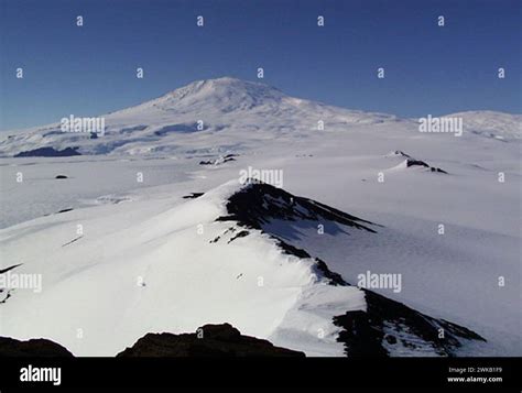 Antarctica 1998 The View Of Mount Erebus From Castle Rock On Ross