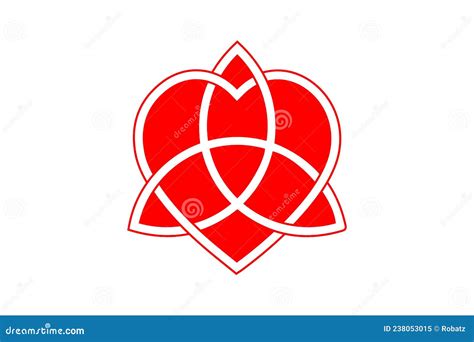 Celtic Love Knot Intertwined Heart Shape And Triquetra Everlasting