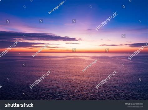 Aerial View Sunset Sky Nature Beautiful Stock Photo