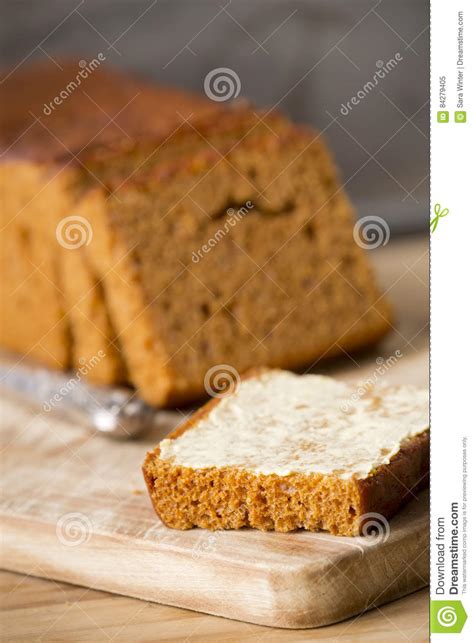 Traditional Dutch Spice Bread Or `ontbijtkoek` With Butter Stock Image