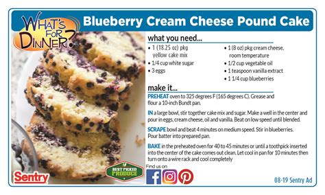 Blueberry Cream Cheese Pound Cake | Sentry Foods