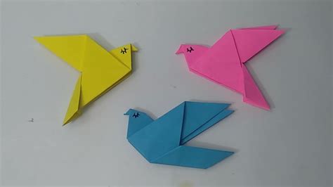 Cara Mudah Membuat Origami Burung Kertas Lucu Youtube