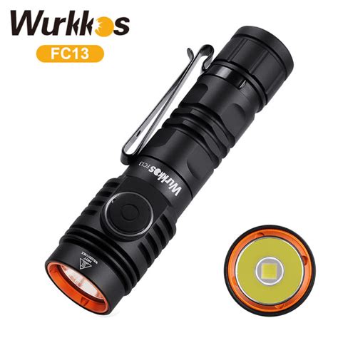 Wurkkos FC13 Rechargeable 18650 Flashlights Max 3400LM XHP50 2 LED EDC