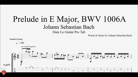 How To Play Bachs Prelude In E Major Bwv A On Guitar With Tabs