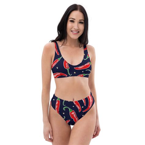 Red Chili Pepper High Waisted Bikini Vintage Pepper Bikini Etsy