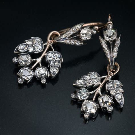 Antique Old Cut Diamond Openwork Dangle Earrings Ref: 142675 - Antique ...