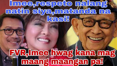 Imee Marcos Deretsahan Sinagot Ang Patutsada Ni Fidel Ramos Yo