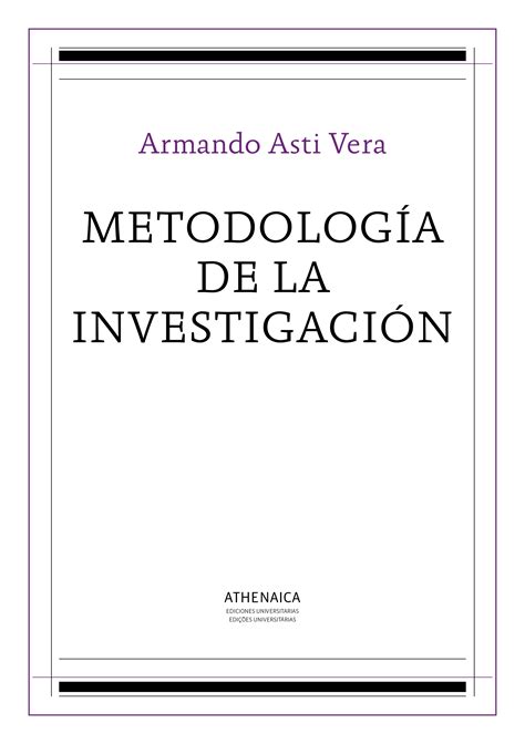 Metodología De La Investigación Athenaica Ediciones