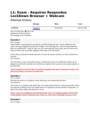 Lab 1 Docx L1 Exam Requires Respondus LockDown Browser Webcam