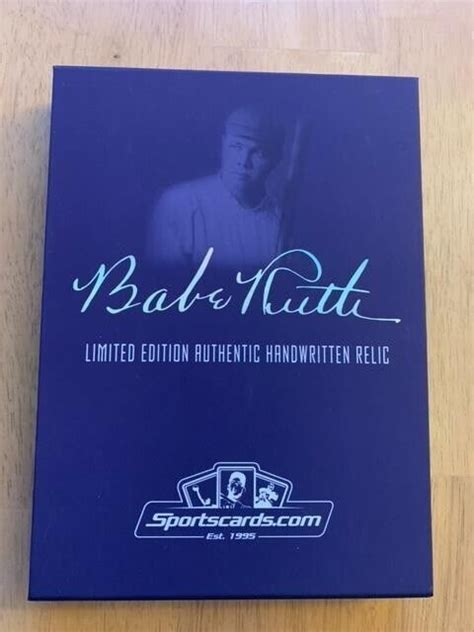 BABE RUTH Limited Edition Authentic Cut Handwritten Relic CASH