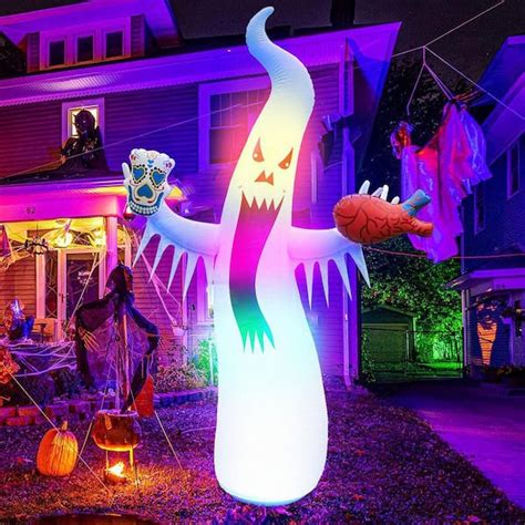 YANSUN 79 in. Spooky Built-in RGB LED Glowing Ghost Inflatable ...