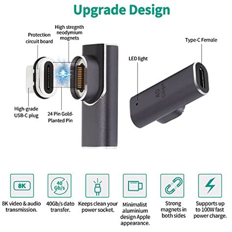 Apexsun Usb C Magnetic Adapter24 Pins Type C Connector Support