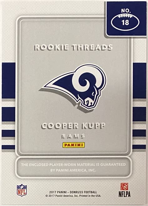 Cooper Kupp 2017 Panini Donruss Football Los Angeles Rams Rookie