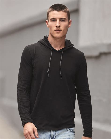 Anvil 987 Lightweight Long Sleeve Hooded T Shirt Friendly Arctic