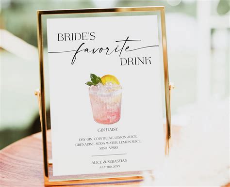 Signature Drink Sign, Signature Cocktail Sign, Bar Menu, Cocktail Menu