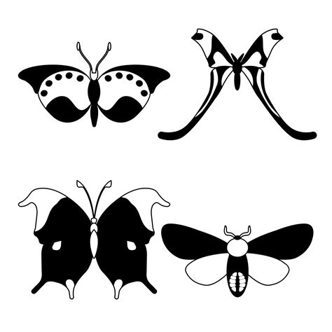 Conjunto Vectorial De Mariposas En Un Fondo Blanco Dibujando Insectos