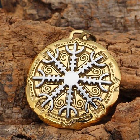 Vikings Helm Of Awe Stainless Steel Pendant And Necklace Ancient