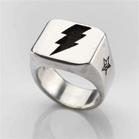 Lightning Bolt Ring In Solid Sterling Silver Pure Rock