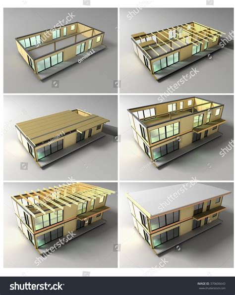 Stages Construction Stages Building House On Stock Illustration ...