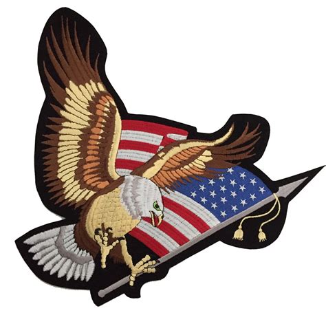 Eagle Hawk Usa Flag Large Giant Back Patch Xl Etsy